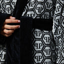 Accappatoio con Cappuccio Philipp Plein Pattern Moderno in Spugna
