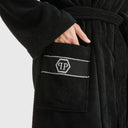 Accappatoio con Cappuccio Philipp Plein Logo Moderno in Spugna