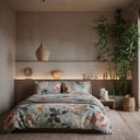 Copripiumino con federe Mirabello Vanity flowers Floreale in Raso di cotone